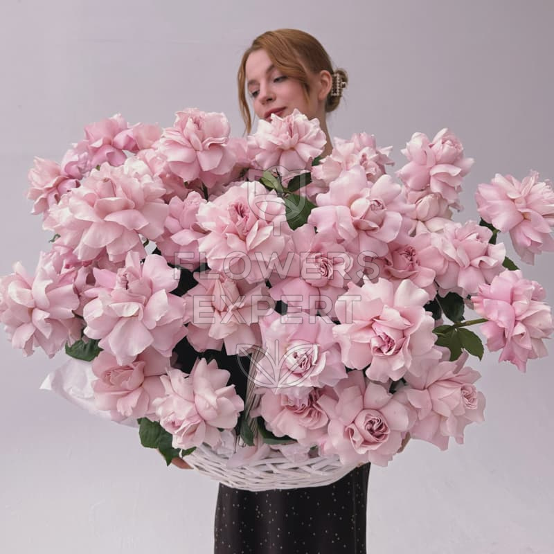 Корзина из 51 французской розы "ELLE"