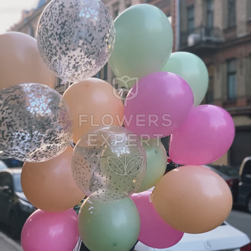 Набор из 15 шариков в розовой гамме "PASTEL BALLONS"