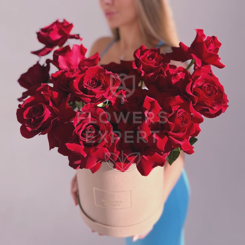 Коробка из 15 французских роз "FREEDOM"