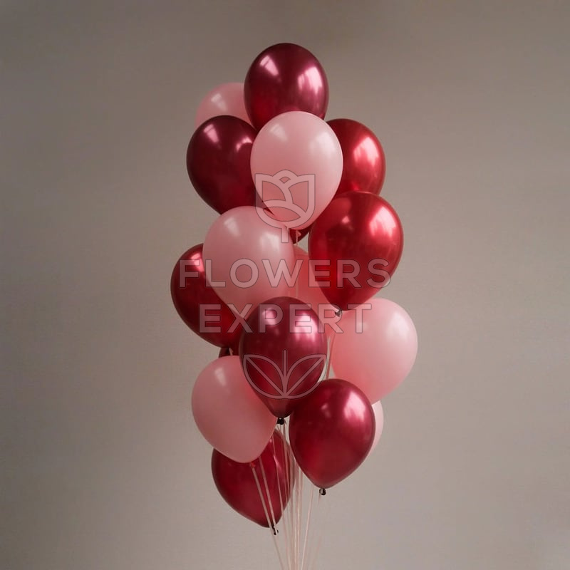 Набор из 19 шариков в красно-розовой гамме "RED CHROME"