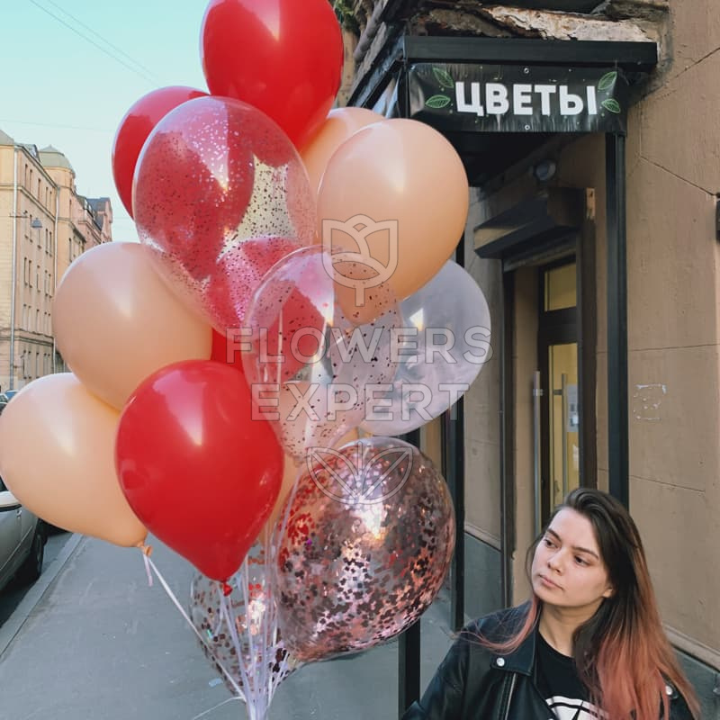Набор из 15 шариков в красной гамме "RED BALOONS"