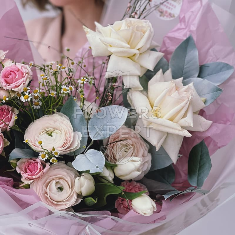 Букет с ранункулюсами "BABY PINK"