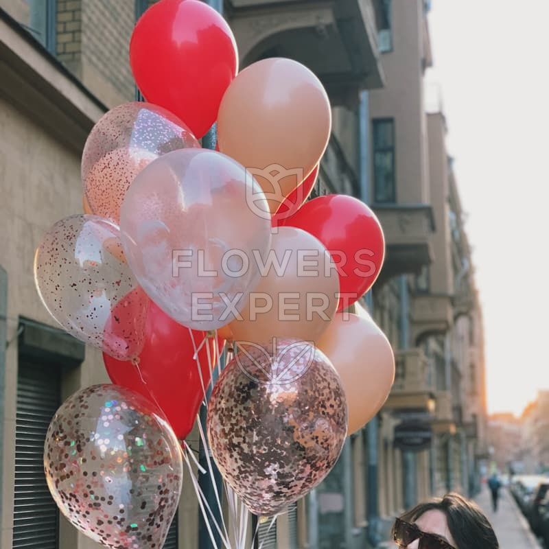 Набор из 15 шариков в красной гамме "RED BALOONS"