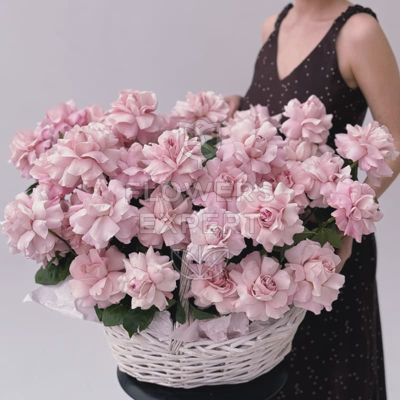 Корзина из 51 французской розы "ELLE"