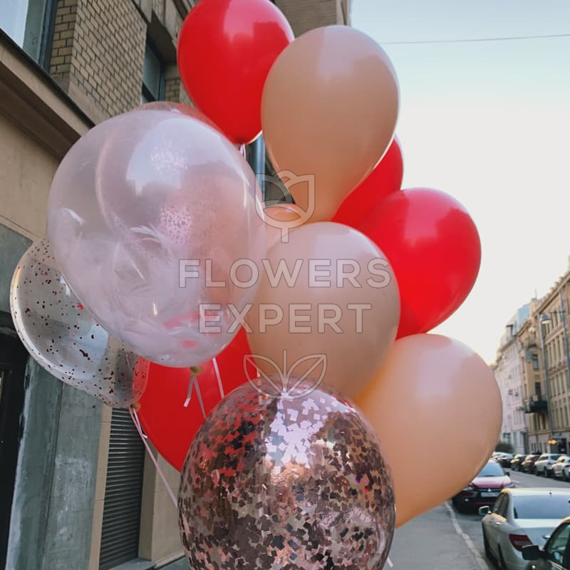 Набор из 15 шариков в красной гамме "RED BALOONS"