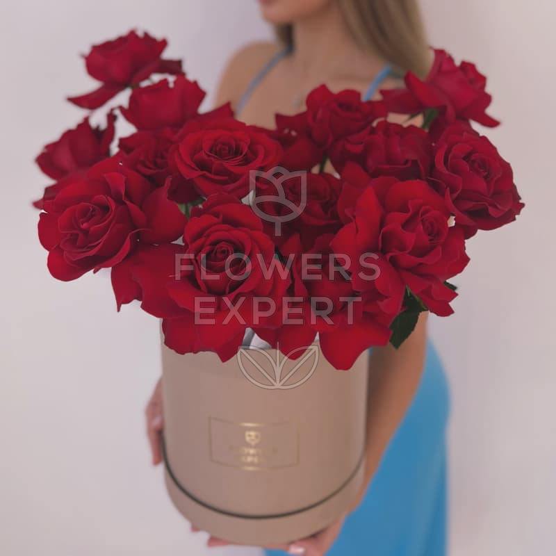 Коробка из 15 французских роз "FREEDOM"