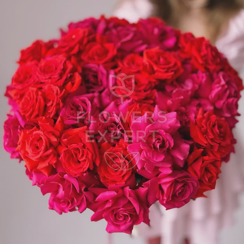 Букет из 51 французской розы "PINK FLOYD & NINA"