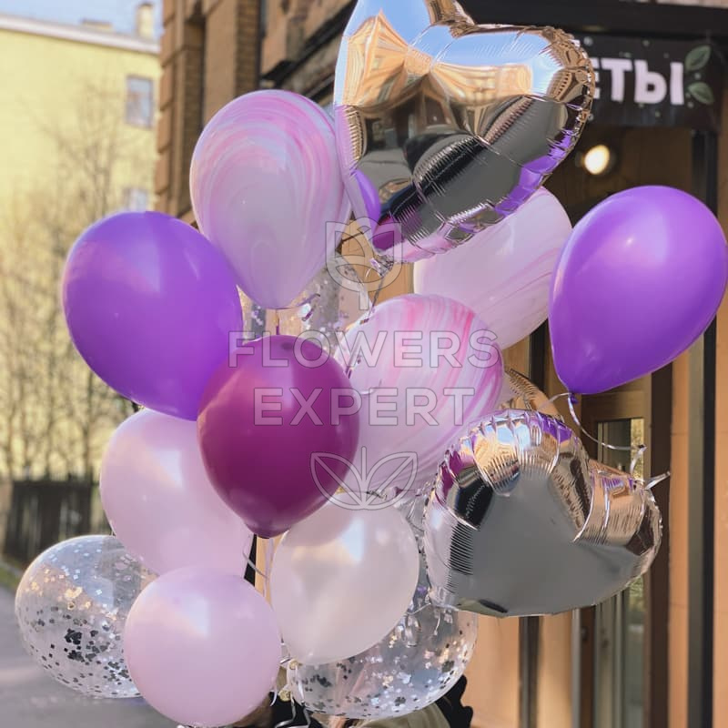 Набор из 11 простых и 3 фольгированных шаров "COOL MIX""