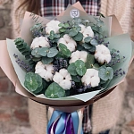 Свадебные букеты с хлопком