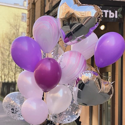 Набор из 11 простых и 3 фольгированных шаров "COOL MIX""