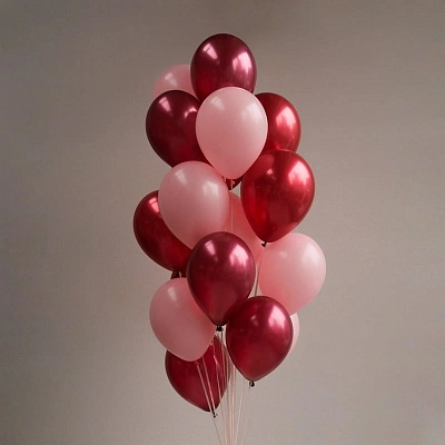 Набор из 19 шариков в красно-розовой гамме "RED CHROME"