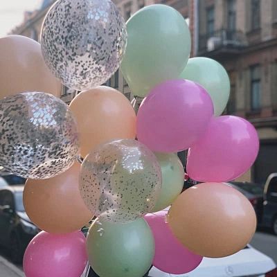 Набор из 15 шариков в розовой гамме "PASTEL BALLONS"