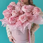 Монобукеты в шляпной коробке