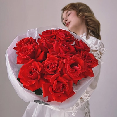 Букет из 15 французских роз "NINA"