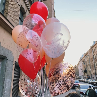 Набор из 15 шариков в красной гамме "RED BALOONS"